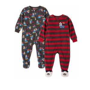 Kids Headquarters 2-Pack Baby Fleece Footed Blanket Sleeper Onepiece Zip 9m
